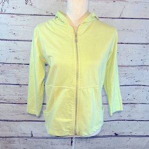 EXPRESS Hoodie Full Zip 100% Cotton Pale Green-Medium